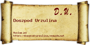Doszpod Urzulina névjegykártya